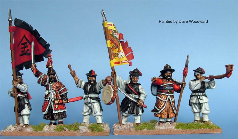Perry Korean KOR 7 Garrison Infantry Command figurines debout