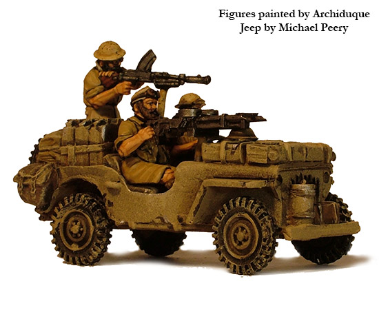 Perry WW24 SAS Jeep résine + équipage métal maquette