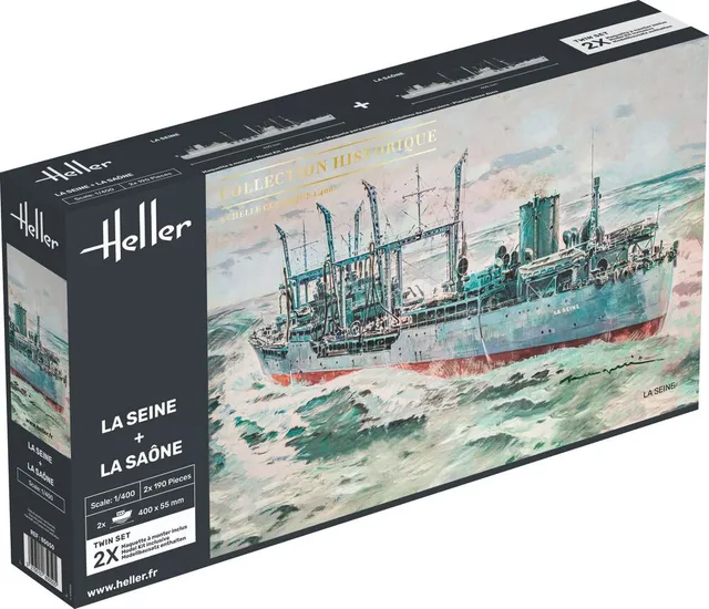 Heller Twinset La Seine + La Saône maquette bateau 1/400 pétroliers
