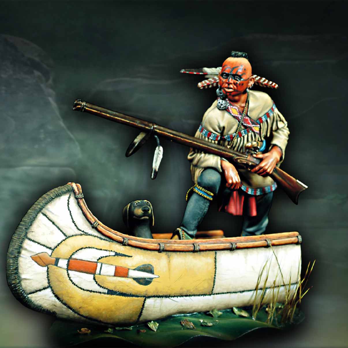 ART GIRONA Miniatures Guerrier Iroquois figurine 54mm