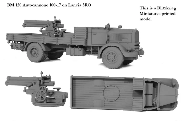 Perry World War 2 BM120 autocannone maquette Lancia 3RO