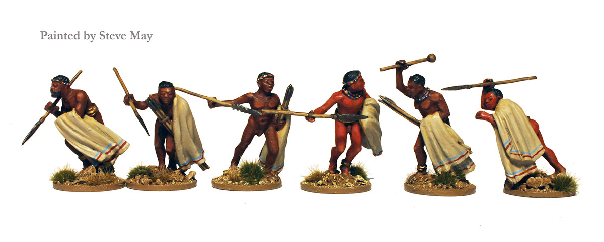 Perry Miniatures CFW 4 figurines 28mm Xhosa sagaies à l’attaque