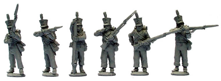 Perry Napoleonic DB34 Dutch Belgian Jager figurines tirailleurs