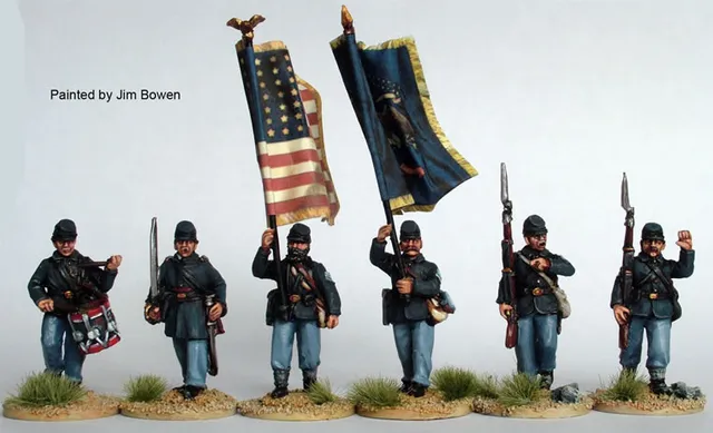 Perry ACW19 infanterie Union figurines métal commandement
