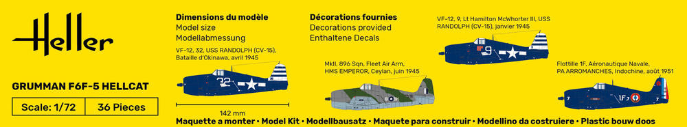 Heller The 9.99 F6F Hellcat maquette 1/72 avion