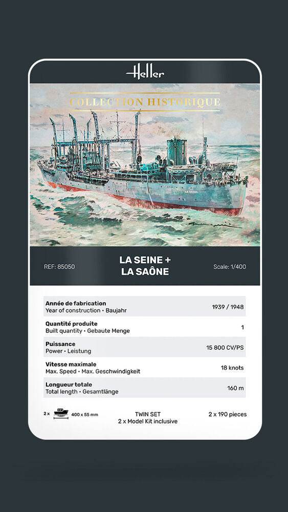 Heller Twinset La Seine + La Saône maquette bateau 1/400 pétroliers