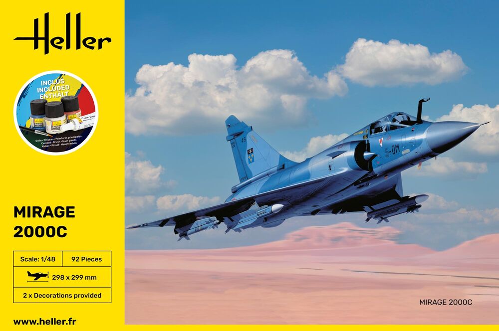 Heller Starter Kit Mirage 2000 C 1/48 maquette avion complet