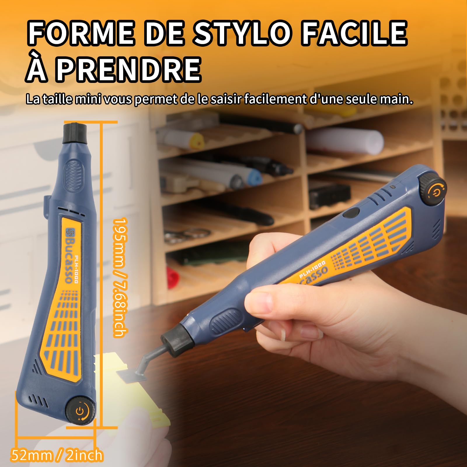 Bucasso Cordless Pen Sander PLH1000 ponceuse stylo bleu