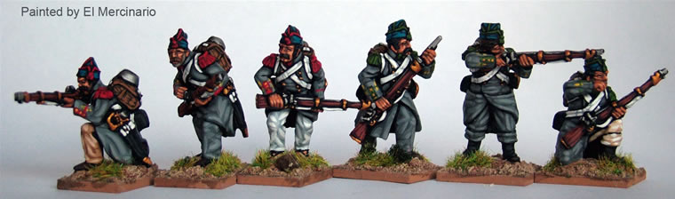 Perry Miniatures Carlist War ISA34 infanterie tirailleurs figurines capote