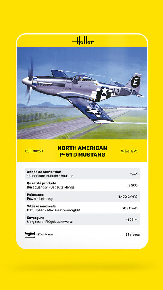 Heller The 9.99 P-51 Mustang 1/72 maquette avion chasse