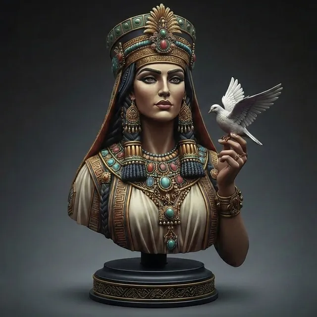 Art Girona Busts Sémiramis buste à peindre reine assyrienne