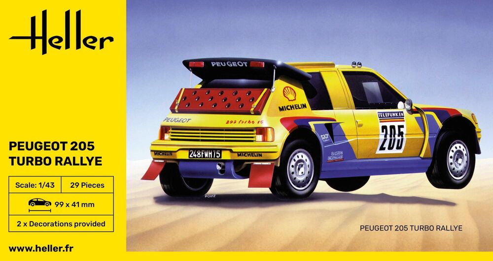 Heller The 9.99 Peugeot 205 Turbo maquette voiture 1/43 rallye