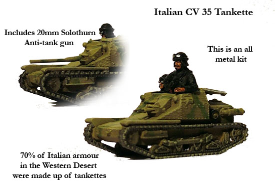 Perry Miniatures ITWW 12 chenillette CV 35 métal 28mm