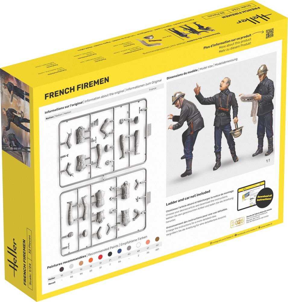 Heller Starter Kit Pompiers 1/24 kit complet figurines