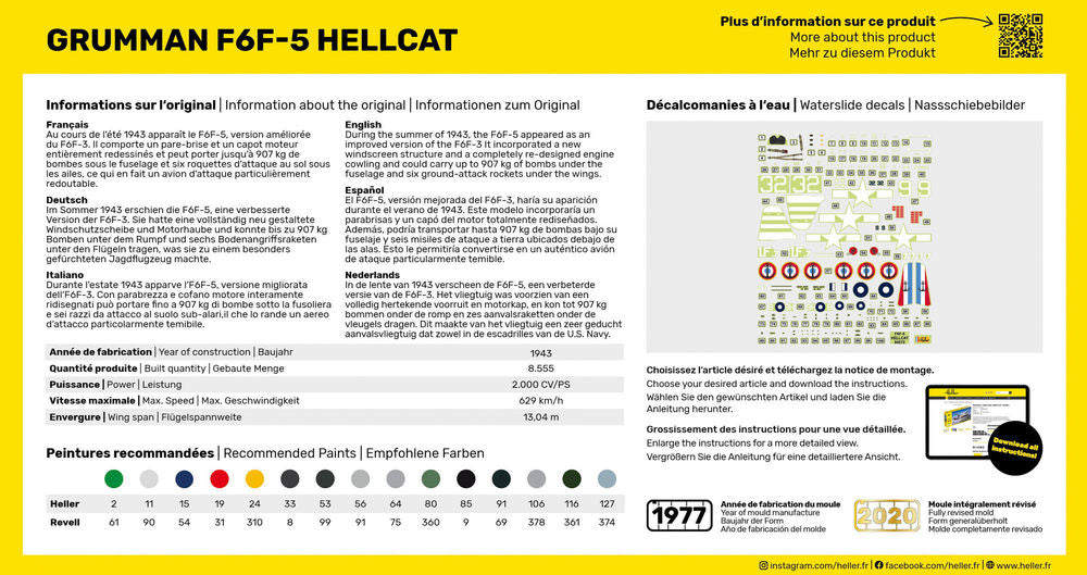 Heller The 9.99 F6F Hellcat maquette 1/72 avion