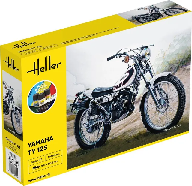 Heller Starter Kit Yamaha TY 125 maquette moto 1/8 trial