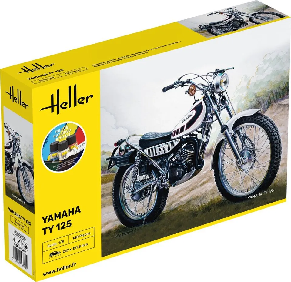 Heller Starter Kit Yamaha TY 125 maquette moto 1/8 trial