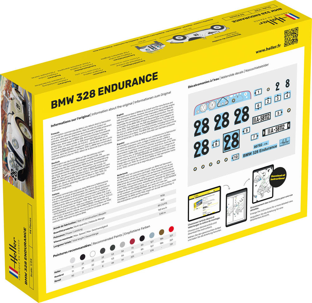Heller Starter Kit BMW 328 Endurance maquette auto 1/24