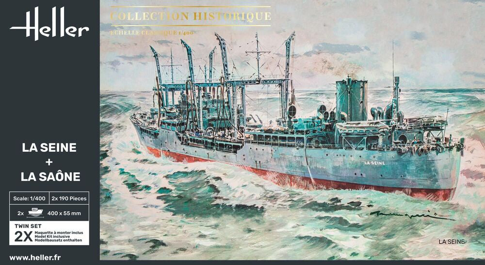 Heller Twinset La Seine + La Saône maquette bateau 1/400 pétroliers