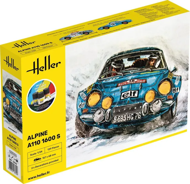 Heller Starter Kit Alpine A110 1600S 1/24 Maquette Rallye