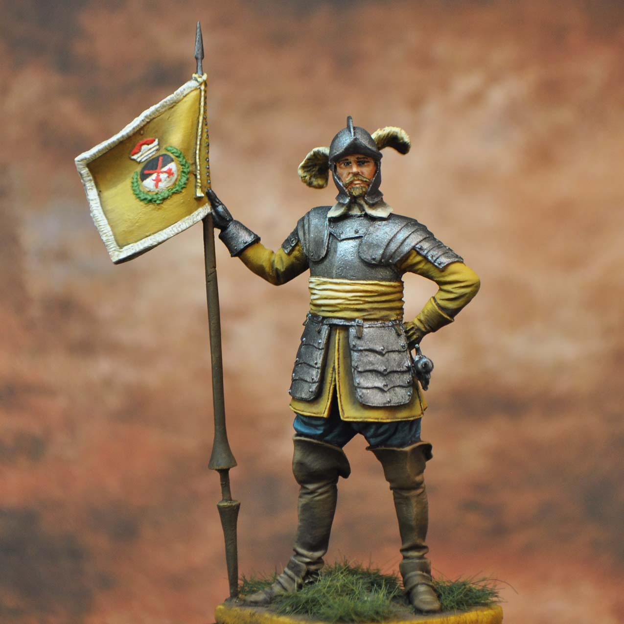 Art Girona General Serie Guerre Trente Ans étendard saxon