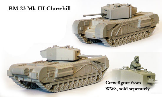 Perry Miniatures BM 23 char Churchill Mk III 28mm métal