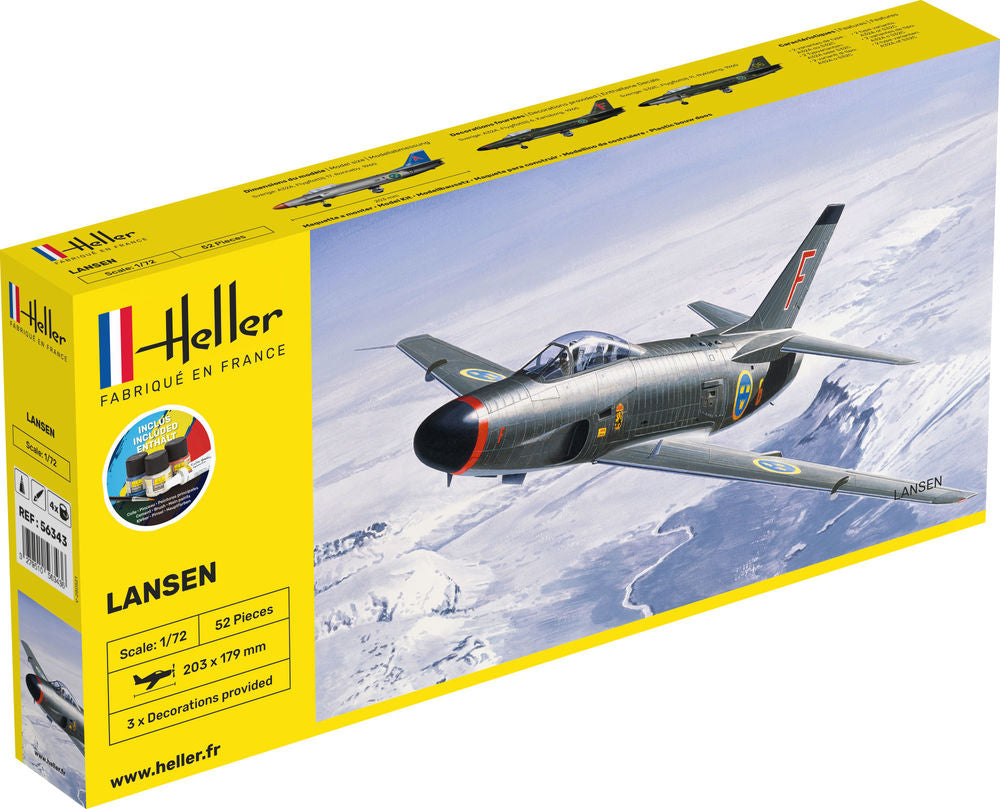 Heller Starter Kit Lansen Saab 32 1/72 maquette avion complet