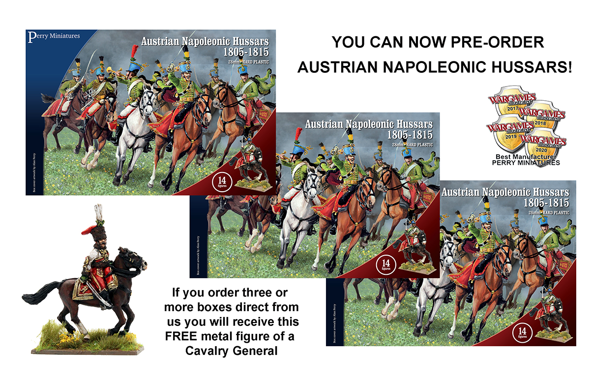 Perry AN100 boîte hussards autrichiens 14 cavaliers 28mm