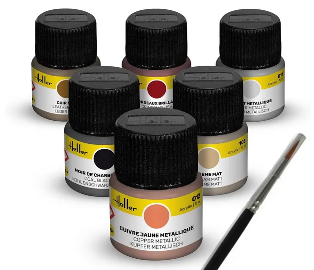 Heller Historical Collection voitures classiques peinture acrylique 6x12 ml