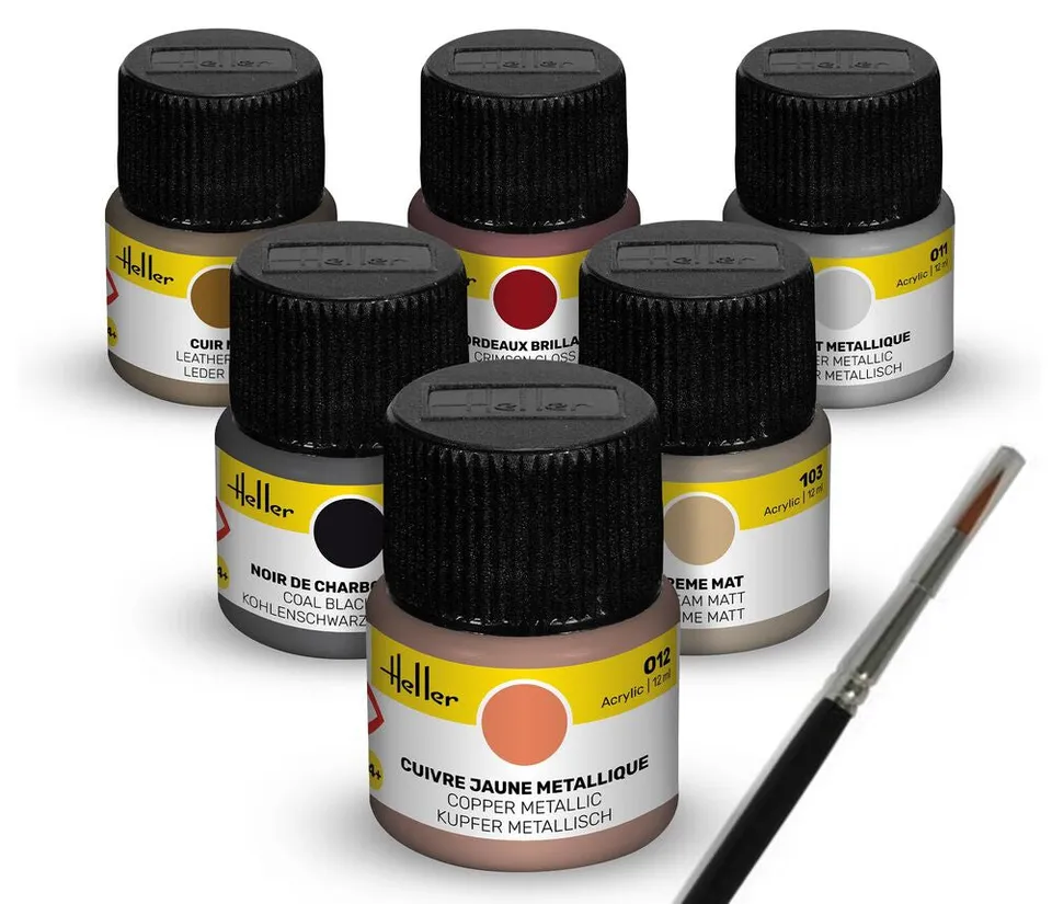 Heller Historical Collection voitures classiques peinture acrylique 6x12 ml