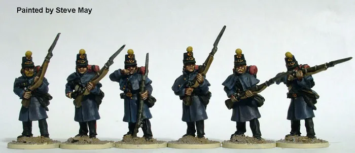 Perry Miniatures ACW50 milice fédérale ligne de tir figurines 28mm shako