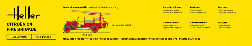 Heller Starter Kit Citroen C4 Fire Brigade maquette 1/24