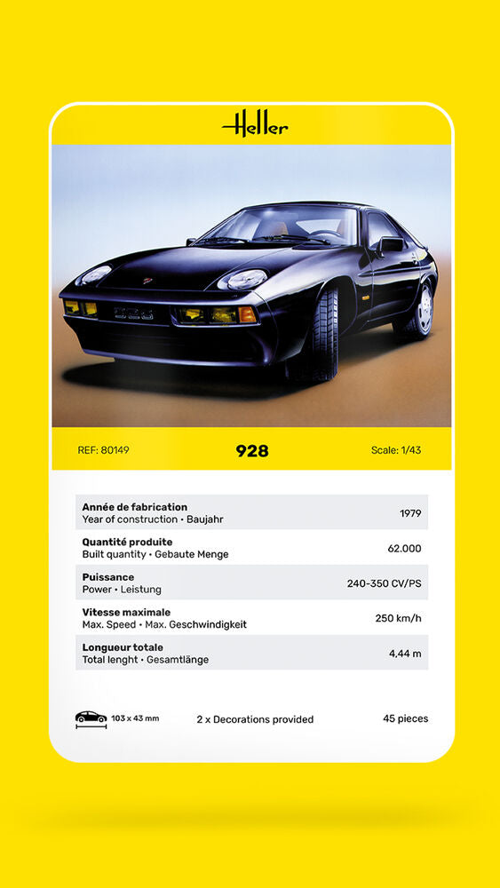 Heller The 9.99 Porsche 928 maquette voiture 1/43