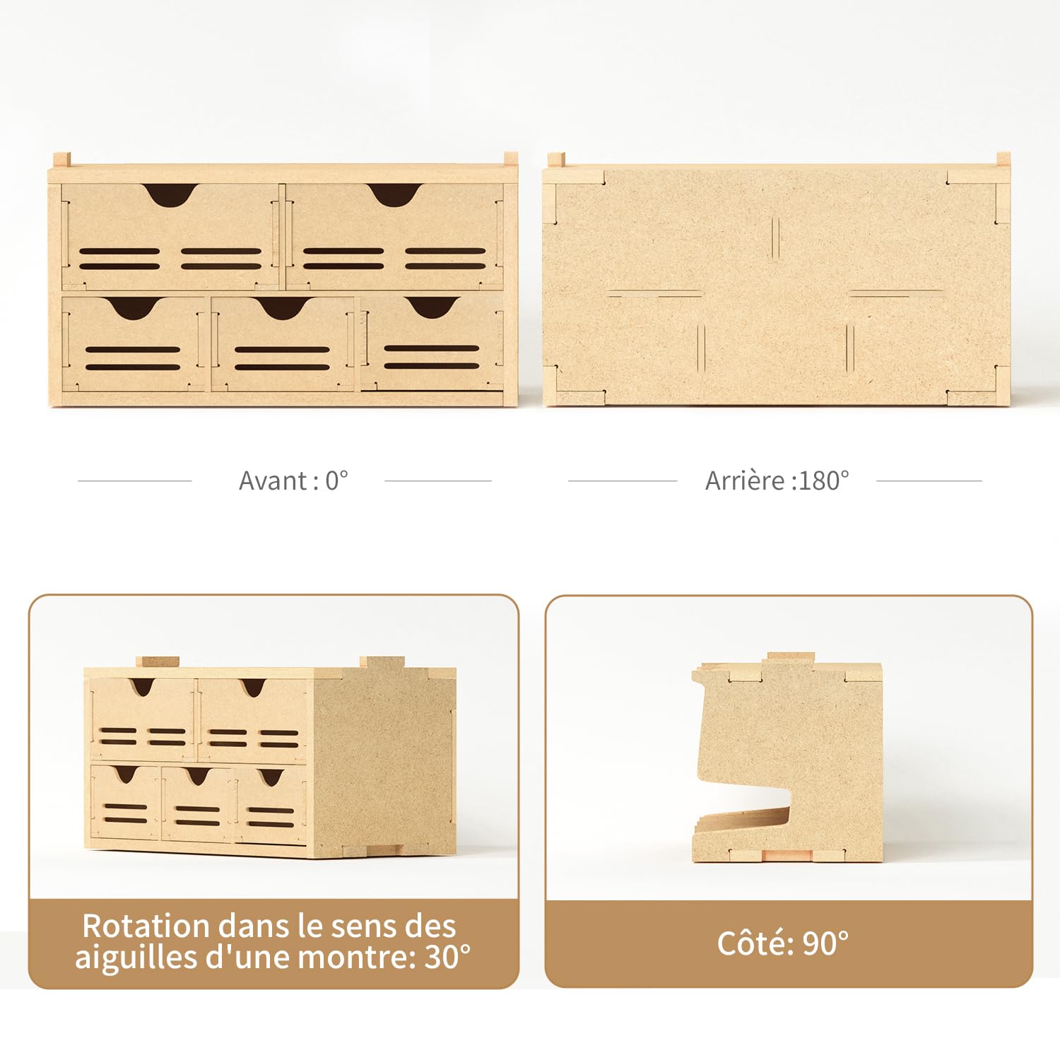 Bucasso Hobby Organizer GK2 rack tiroirs bois MDF