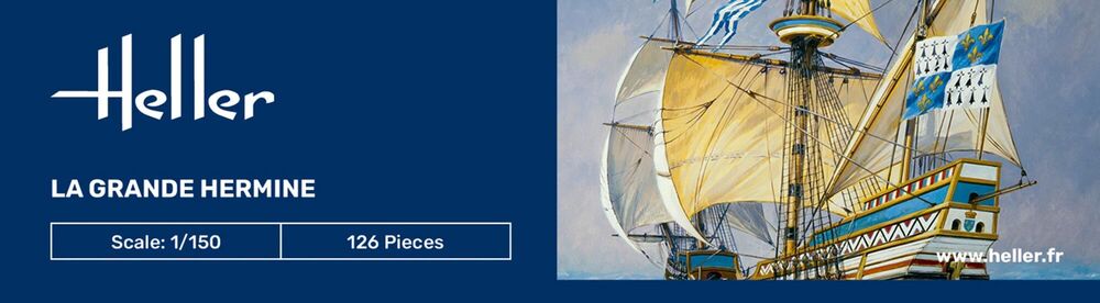 Heller Historical La Grande Hermine maquette bateau 1/150