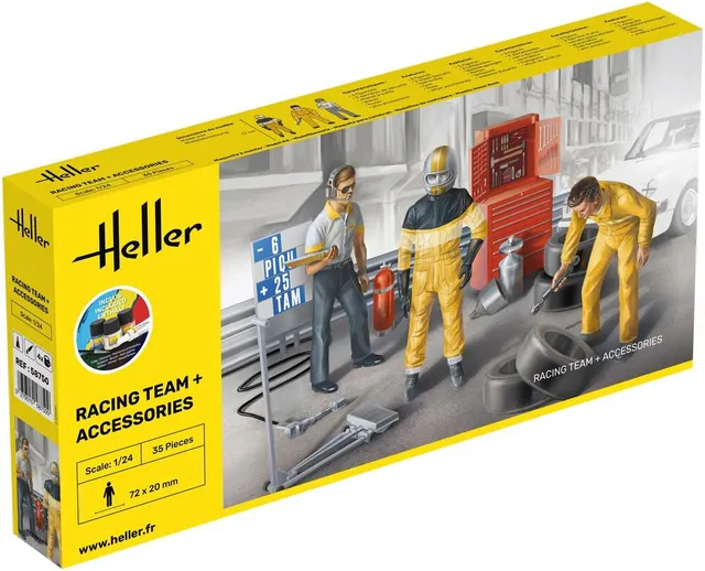 Heller Starter Kit Racing Team 1/24 maquette figurines + peintures