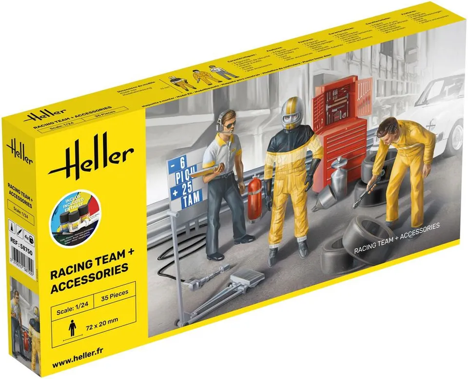 Heller Starter Kit Racing Team 1/24 maquette figurines + peintures