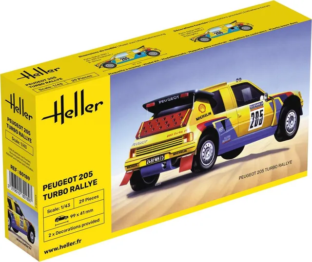 Heller The 9.99 Peugeot 205 Turbo maquette voiture 1/43 rallye