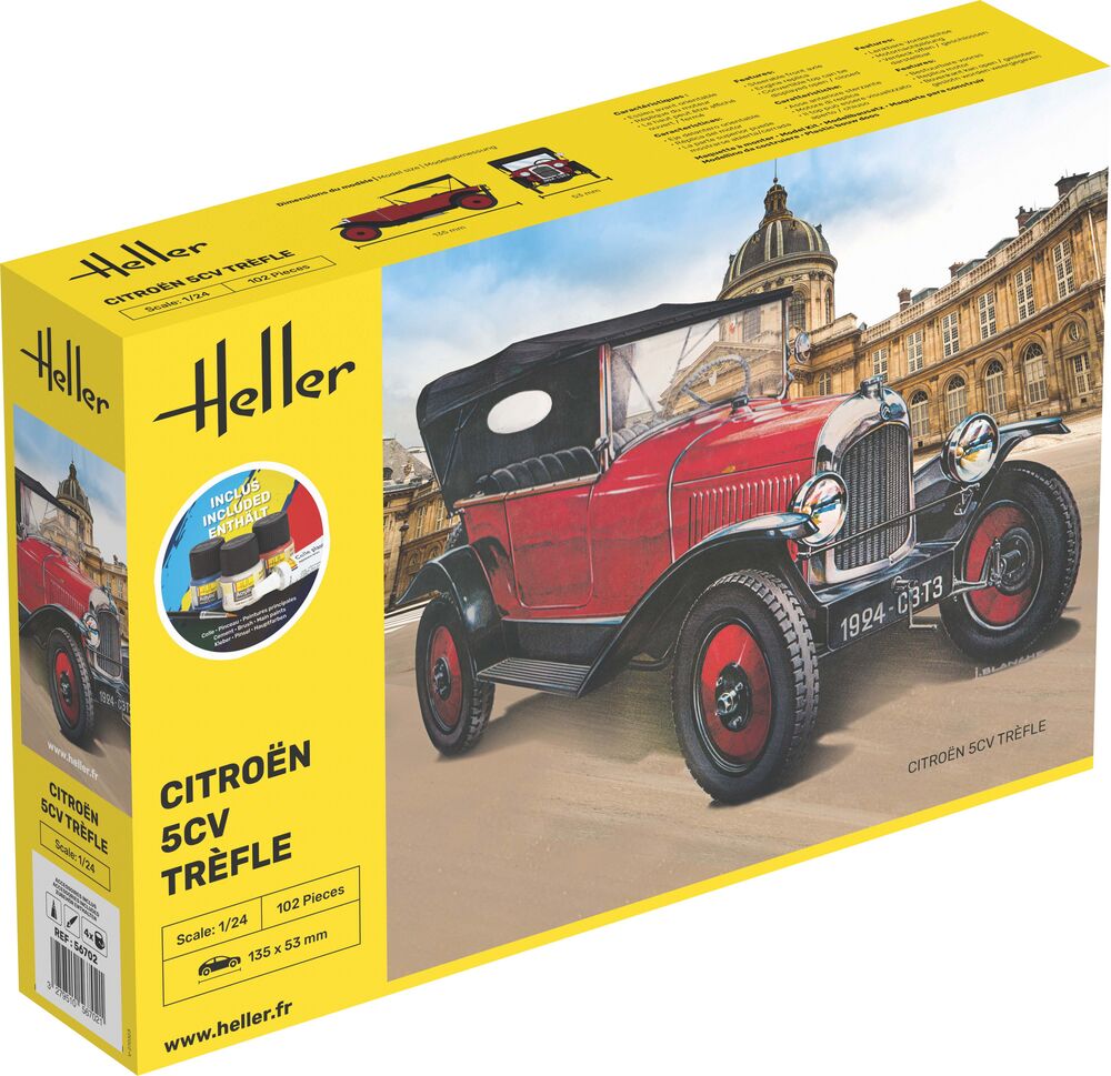 Heller Starter Kit Citroen Trèfle 1/24 maquette voiture kit