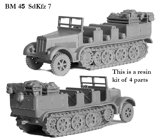 Perry World War 2 BM 45 SdKfz 7 maquette résine 28mm