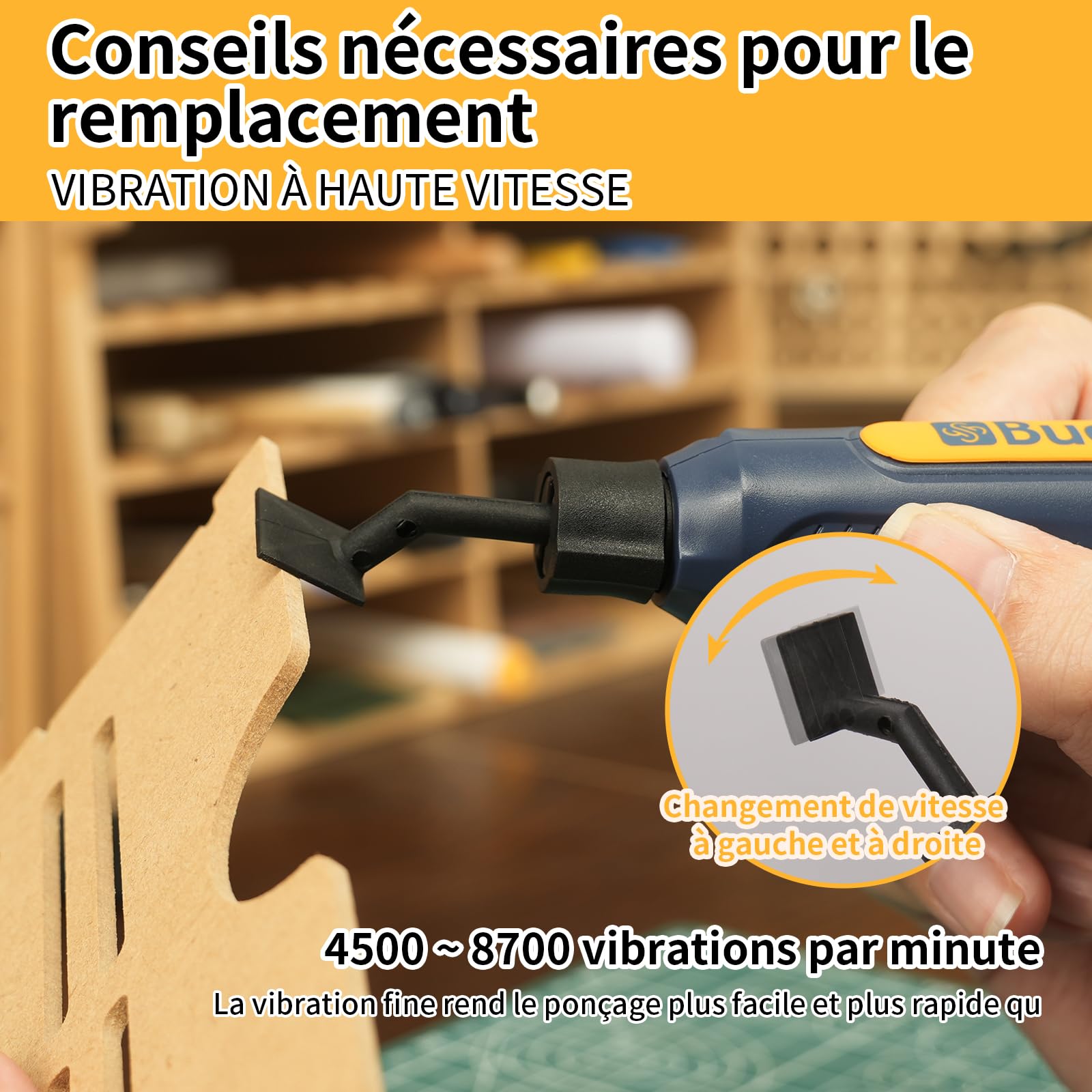 Bucasso Cordless Pen Sander PLH-2000 ponceuse 5 vitesses