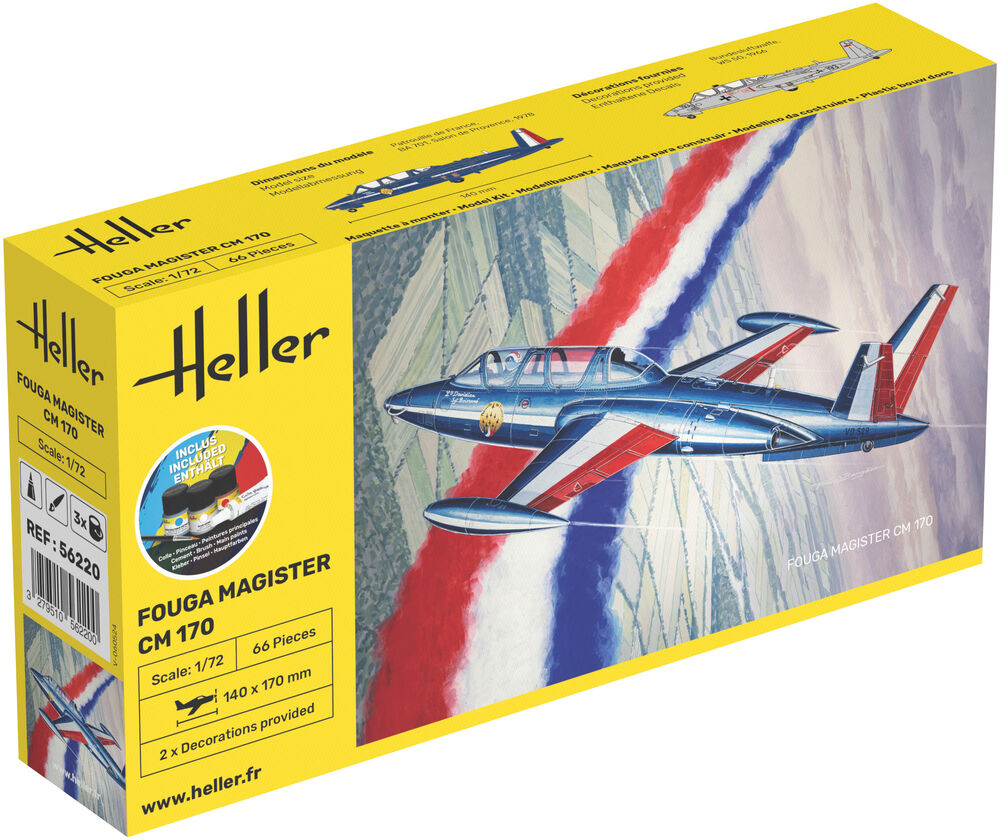 Heller Starter Kit Fouga Magister CM 170 1/72 maquette avion