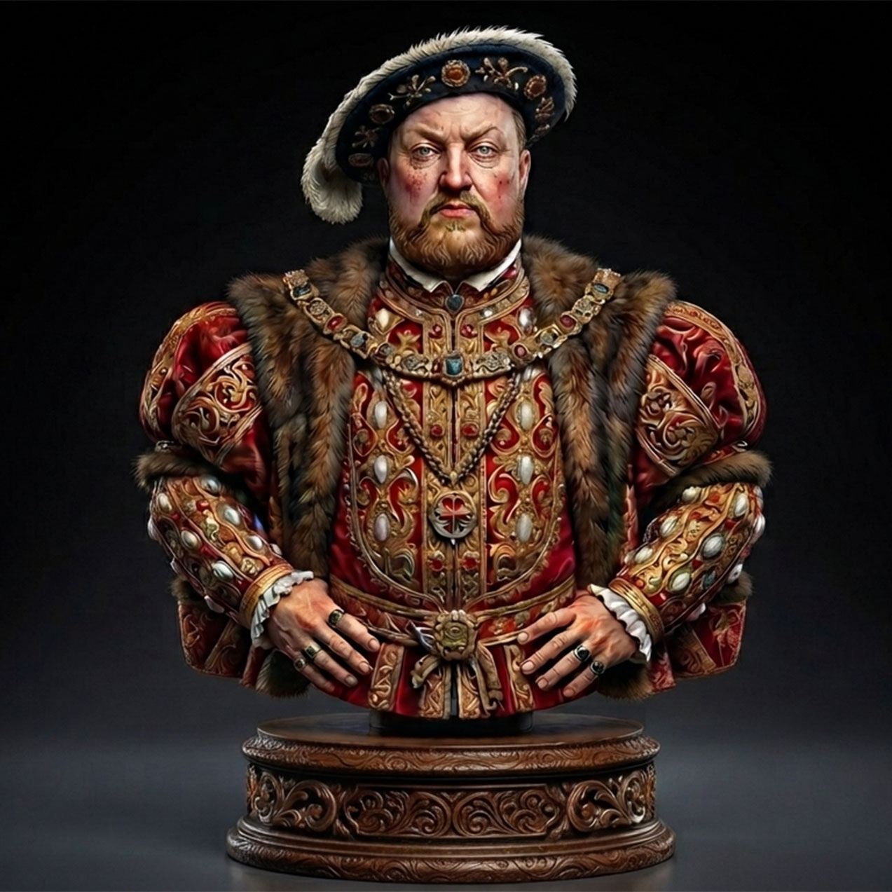 Art Girona Busts Henry VIII buste à peindre résine historique
