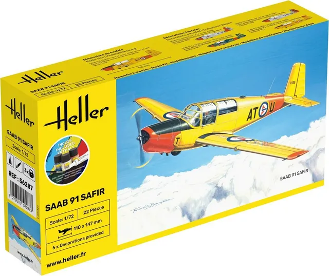 Heller Starter Kit Safir 91 1/72 maquette avion complète