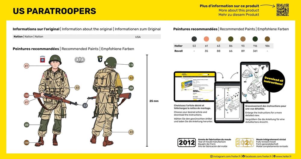Heller Historical Collection US Fallschirmjäger 1/72 figurines WWII