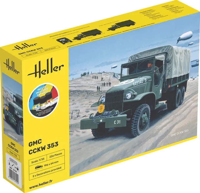Heller Starter Kit GMC CCKW 353 maquette camion 1/35