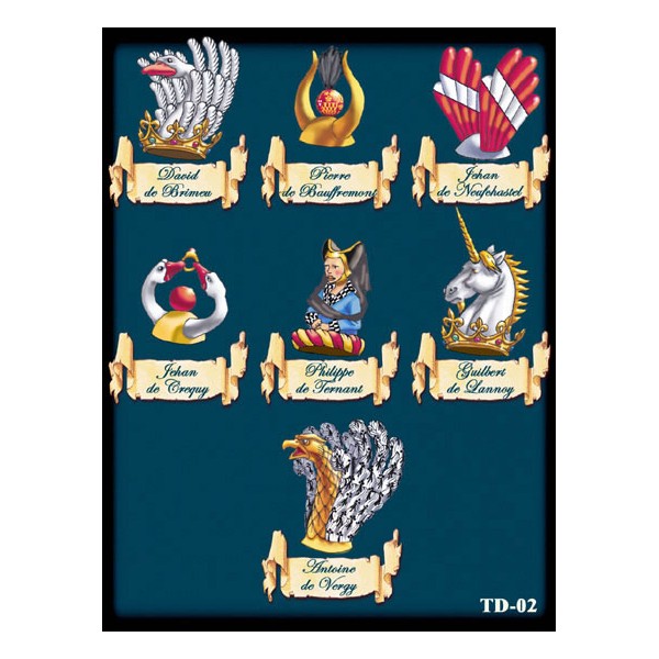 ART GIRONA Bases Crests Toison d'Or 2 blasons miniature à peindre