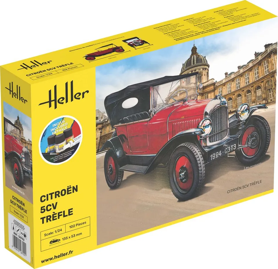 Heller Starter Kit Citroen Trèfle 1/24 maquette voiture kit