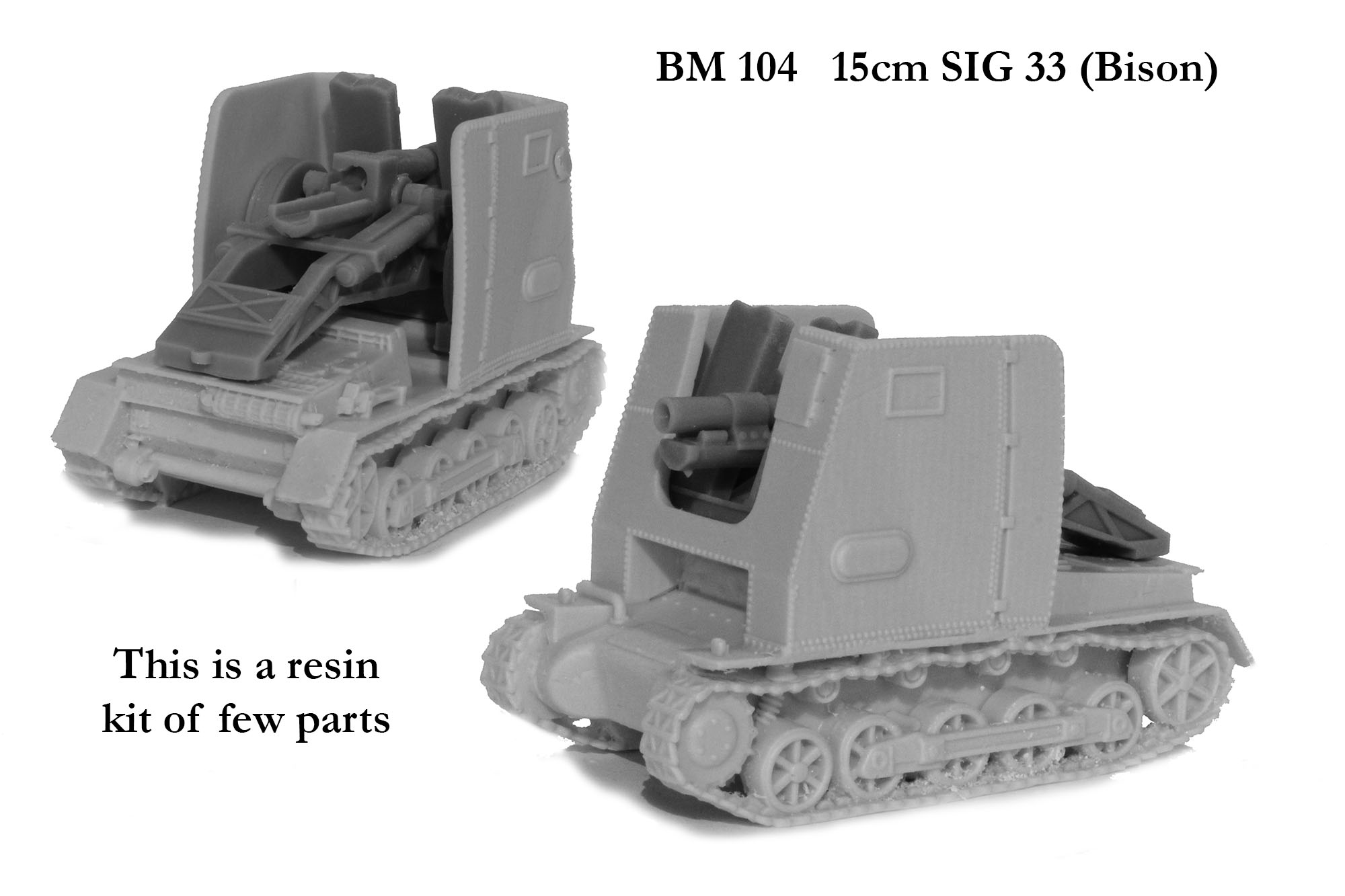 Perry WWII BM 104 canon SIG 33 Bison maquette 28mm