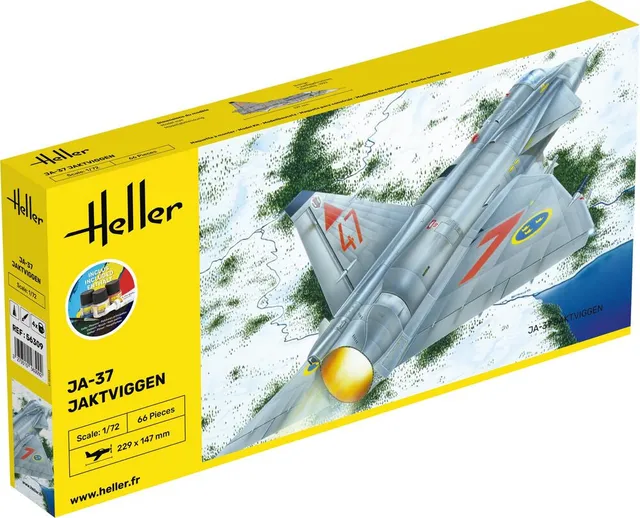 Heller Starter Kit Ja-37 Jaktviggen maquette avion 1/72